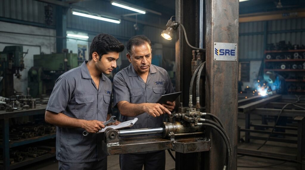 hydraulic goods lift quality inspection