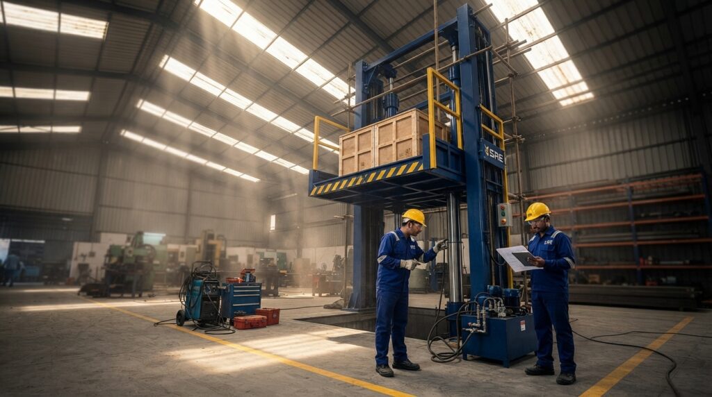 industrial hydraulic goods lift installation in ahmedabad
