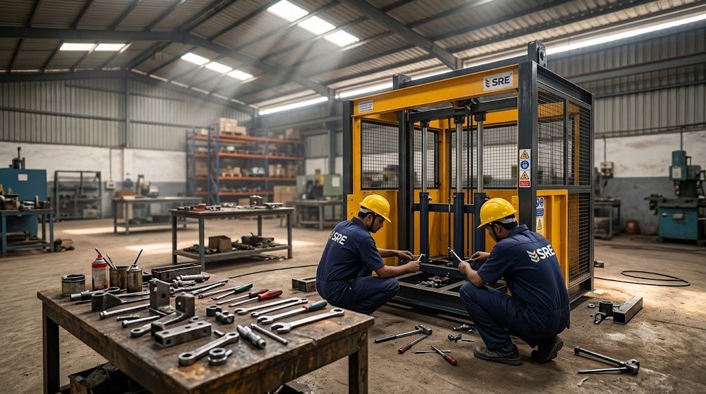 hydraulic goods lift factory inspection