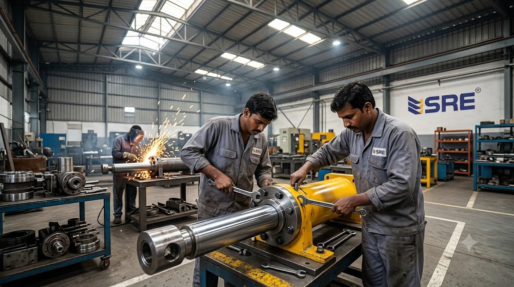 hydraulic cylinder assembly in factory