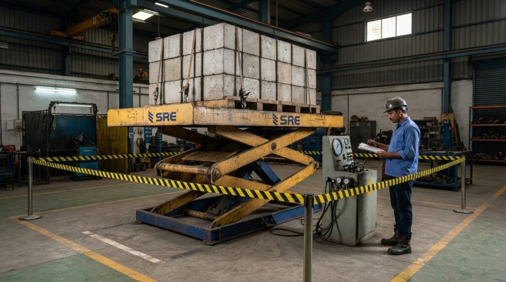 pit mounted scissor lift load testing